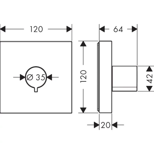 Купить купить запорный вентиль axor showersolutions 120/120, скрытого монтажа, шлифованный никель арт. 10972820