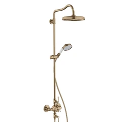 Душевая система Showerpipe 240 Axor Montreux, с термостатом и верхним душем, полированная бронза арт. 16572130
