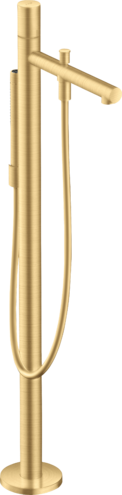 Купить купить смеситель для ванны axor uno напольный axor с рукояткой zero, шлифованное золото арт. 45416250