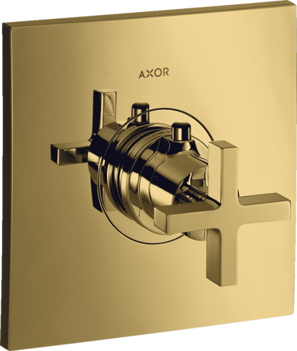 Купить купить термостат axor citterio highflow с крестообразной рукояткой, полированное золото арт. 39716990