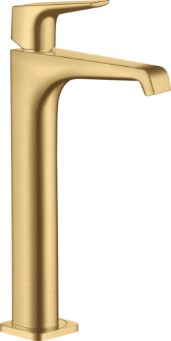 Купить купить смеситель для раковины axor citterio e 250, с рычаговой рукояткой, для накладной раковины, со сливным гарнитуром, матовое золото арт. 36113250