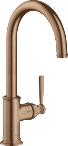 Купить купить смеситель для кухни axor montreux 260, однорычажный, с поворотным изливом, шлифованное красное золото арт. 16580310