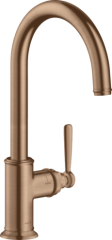 Смеситель для кухни Axor Montreux 260, однорычажный, с поворотным изливом, шлифованное красное золото арт. 16580310