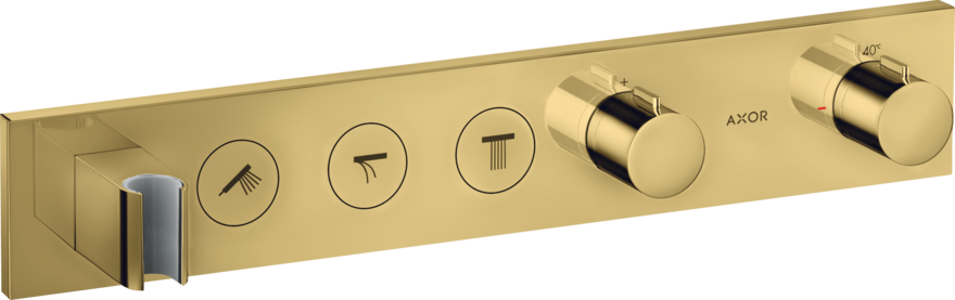 Купить купить термостат axor showersolutions select 530/90, для 3 потребителей, скрытого монтажа, полированное золото арт. 18356990
