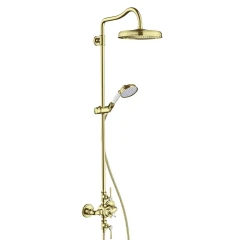 Душевая система Showerpipe 240 Axor Montreux, с термостатом и верхним душем, полированная медь арт. 16572930