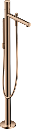 Купить купить смеситель для ванны axor uno напольный axor с рукояткой zero, полированное красное золото арт. 45416300