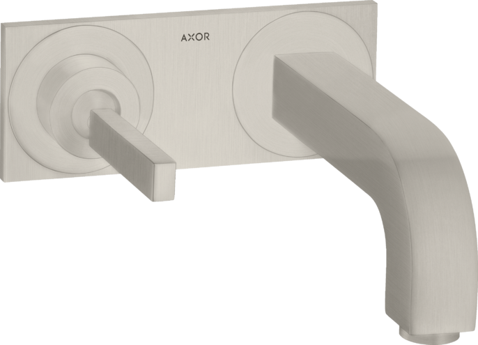 Купить купить смеситель для раковины axor citterio настенный, с тонкой рукояткой, с изливом 160 мм, с панелью, сталь арт. 39112800