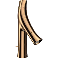 Смеситель для раковины Axor Starck Organic 80, с двумя рукоятками, со сливным гарнитуром, полированная бронза арт. 12010130