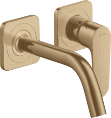 Смеситель для раковины настенный AXOR Citterio M с изливом 167 мм, с отдельными розетками, шлифованная бронза арт. 34113140