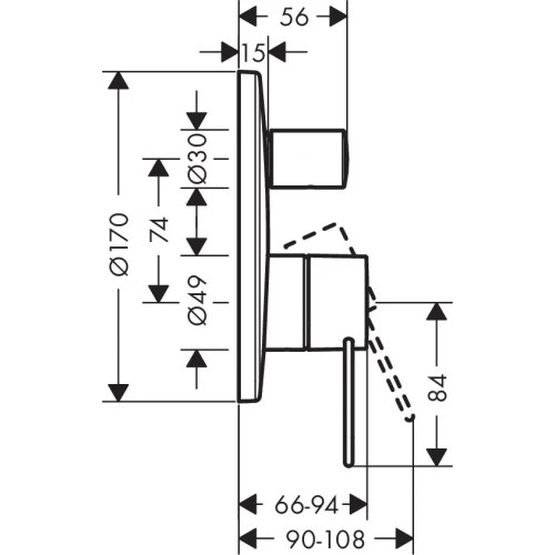 Купить купить смеситель для ванны axor uno однорычажный, скрытого монтажа, с рукояткой-петлей, шлифованный никель арт. 38426820