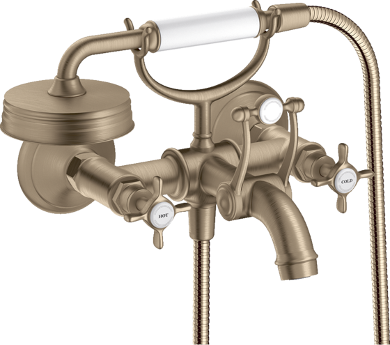 Купить купить смеситель для ванны axor montreux с двумя рукоятками, шлифованный никель арт. 16540820