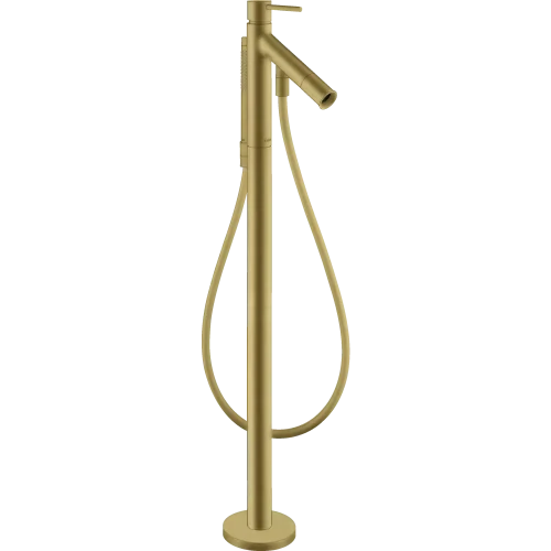 Купить купить смеситель для ванны напольный axor starck, c двумя рукоятками, шлифованная медь арт. 10458950