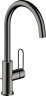 Купить купить смеситель для раковины axor uno 240 с рукояткой-петлей, со сливным гарнитуром, полированный черный, хром арт. 38036330