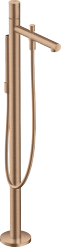 Купить купить смеситель для ванны axor uno напольный axor с рукояткой zero, шлифованное красное золото арт. 45416310