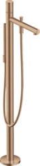 Смеситель для ванны AXOR Uno напольный AXOR с рукояткой zero, шлифованное красное золото арт. 45416310