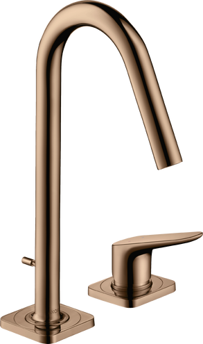 Купить купить смеситель для раковины axor citterio m на 2 отверстия , 160, со сливным гарнитуром, полированное красное золото арт. 34132300