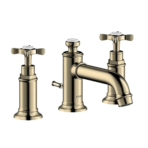 Купить купить смеситель для раковины axor montreux 30, на 3 отверстия, с крестообразными рукоятками, со сливным гарнитуром, полированный никель арт. 16536830