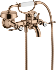 Смеситель для ванны Axor Montreux, внешнего монтажа, с 2 рычаговыми рукоятками, полированное красное золото арт. 16551300