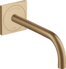 Электронный смеситель Axor Uno для раковины настенный, с изливом 225 мм, шлифованная бронза арт. 38120140