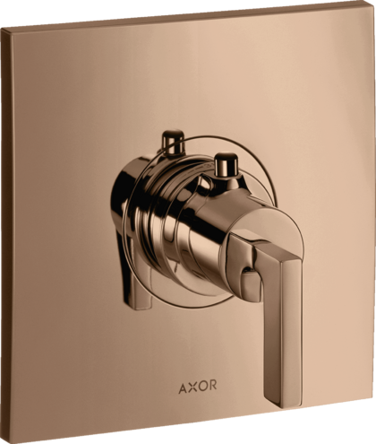 Купить купить термостат axor citterio highflow с рычажной рукояткой, полированное красное золото арт. 39711300