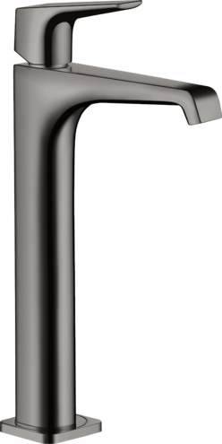 Купить купить смеситель для раковины axor citterio e 250, с рычаговой рукояткой, для накладной раковины, со сливным гарнитуром, полированный черный, хром арт. 36113330