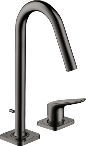 Купить купить смеситель для раковины axor citterio m на 2 отверстия , 160, со сливным гарнитуром, полированный черный, хром арт. 34132330