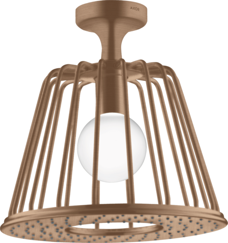 Купить купить верхний душ axor lampshower/nendo 275 1jet, с потолочным подсоединением, шлифованное красное золото арт. 26032310
