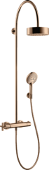 Душевая система AXOR Citterio Showerpipe с термостатом и верхним душем 180 1jet, полированное красное золото арт. 39670300