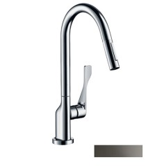 Смеситель для кухни AXOR Citterio 250, с вытяжным душем, полированный черный, хром арт. 39835330
