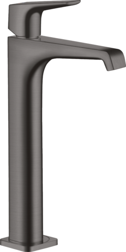 Купить купить смеситель для раковины axor citterio e 250, с рычаговой рукояткой, для накладной раковины, со сливным гарнитуром, матовый черный, хром арт. 36113340