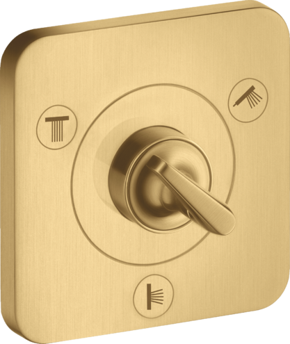 Купить купить запорный/переключающий вентиль axor citterio e trio/quattro 120/120, скрытого монтажа, матовое золото арт. 36772250