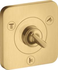 Запорный/переключающий вентиль AXOR Citterio E Trio/Quattro 120/120, скрытого монтажа, матовое золото арт. 36772250