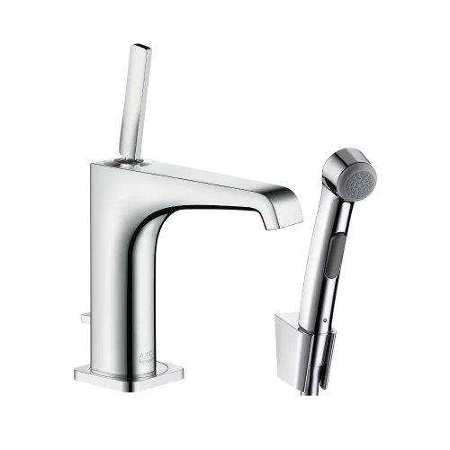 Купить купить смеситель для раковины axor citterio e 130 со сливным гарнитуром и гигиеническим душем, хром арт. 36130000