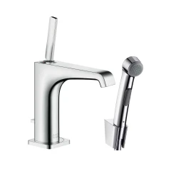 Смеситель для раковины AXOR Citterio E 130 со сливным гарнитуром и гигиеническим душем, хром арт. 36130000