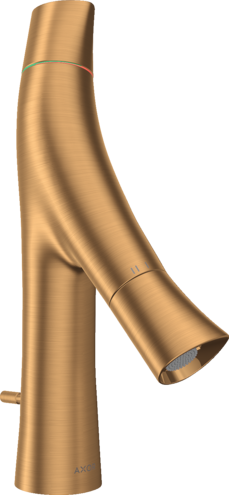 Купить купить смеситель для раковины axor starck organic 80, с двумя рукоятками, со сливным гарнитуром, шлифованное золото арт. 12010250