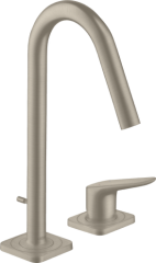 Смеситель для раковины AXOR Citterio M на 2 отверстия , 160, со сливным гарнитуром, шлифованный никель арт. 34132820