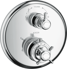 Термостат AXOR Montreux, запорным/переключающим вентилем, с крестообразной рукояткой, хром арт. 16820000