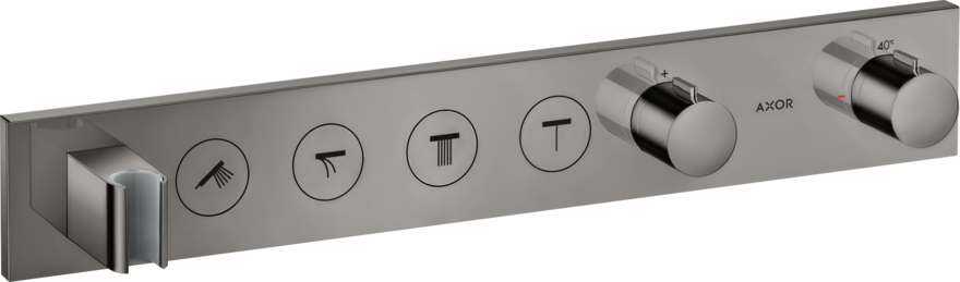 Купить купить модуль термостата axor showersolutions select 600/90, для 4 потребителей, скрытого монтажа, полированный черный, хром арт. 18357330