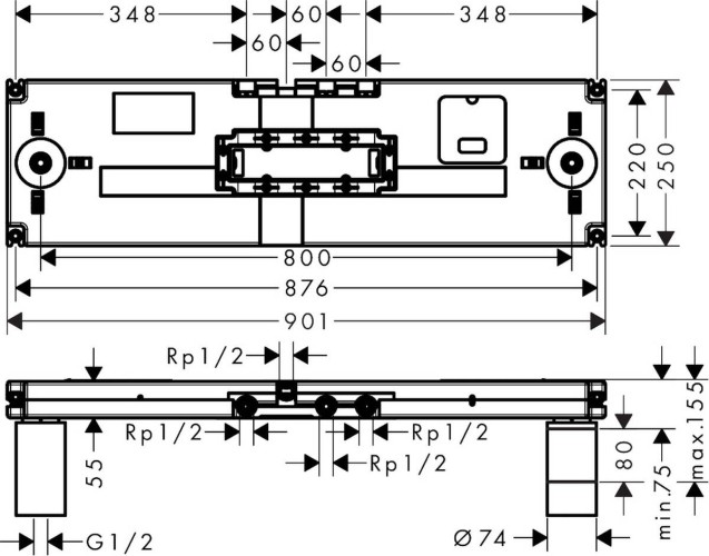 Купить купить скрытая часть axor showersolutions для showerheaven 1200 / 300 4jet арт. 10922180