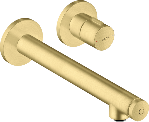 Купить купить смеситель axor uno для раковины настенный 221 мм, матовая латунь арт. 45113950