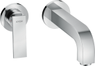 Купить купить смеситель для раковины axor citterio настенный, с рычаговой рукояткой, изливом 220 мм и розетками, хром арт. 39121000