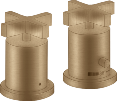 Термостат AXOR Citterio на край ванны на 2 отверстия с крестообразными рукоятками, матовая бронза арт. 39480140