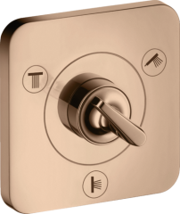 Запорный/переключающий вентиль AXOR Citterio E Trio/Quattro 120/120, скрытого монтажа, полированное красное золото арт. 36772300