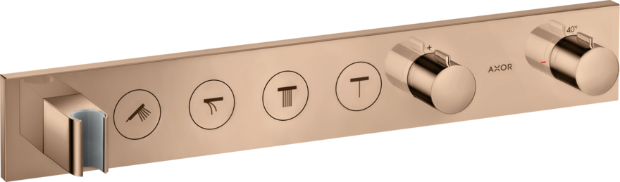Купить купить модуль термостата axor showersolutions select 600/90, для 4 потребителей, скрытого монтажа, полированное красное золото арт. 18357300