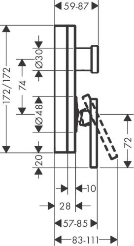 Купить купить смеситель для ванны axor edge скрытого монтажа со встроенной защитной комбинацией en1717, полированный черный, хром арт. 46421330