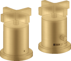 Термостат AXOR Citterio на край ванны на 2 отверстия с крестообразными рукоятками, матовое золото арт. 39480250