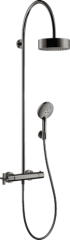 Душевая система AXOR Citterio Showerpipe с термостатом и верхним душем 180 1jet, полированный черный, хром арт. 39670330