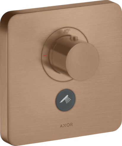 Купить купить термостат axor showerselect highflow, для 1 потребителя, с клапаном для ручного душа, softsquare, матовое красное золото арт. 36706310