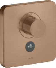 Термостат AXOR ShowerSelect HighFlow, для 1 потребителя, с клапаном для ручного душа, softsquare, матовое красное золото арт. 36706310