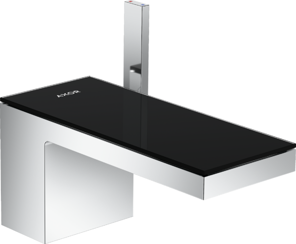 Купить купить смеситель для раковины axor myedition 70 со сливным клапаном push-open, зеркальный черный, хром арт. 47010600